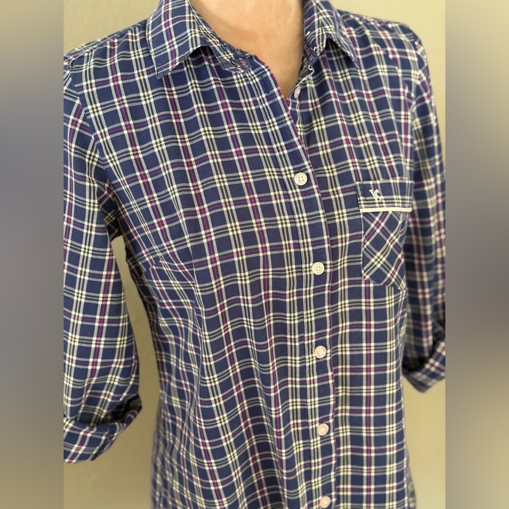 Victoria Secret Navy Plaid Button-Up  Tunic - Picture 4 of 11